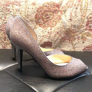 Marc Fisher Silver/Multi Color Glitter Shoes
